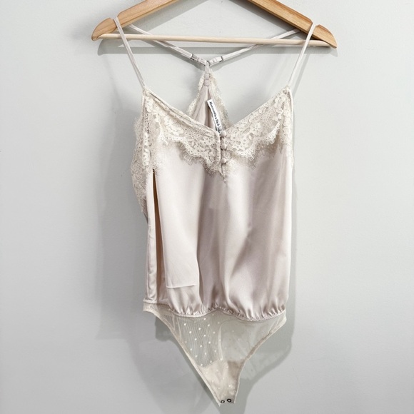 A&F Satin Lace Cami Bodysuit NEW Size Small - Picture 4 of 15